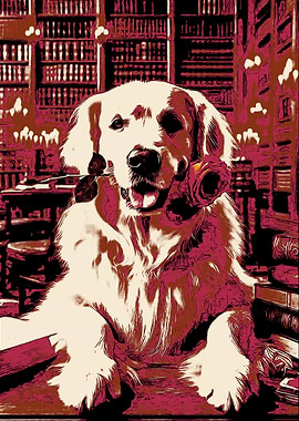 Golden Retriever with Rose