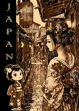 Japanese Geisha Illustration