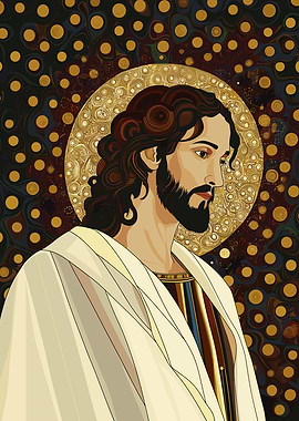 Jesus Christ Portrait with Halo
