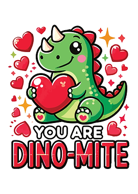 You Are Dino-Mite - Cute Dinosaur Valentine's Day