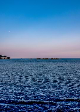 Ocean Sunset with Moon