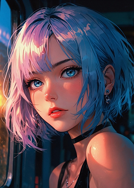 Anime Girl with Blue Hair - Rem