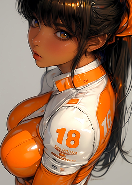 Anime Girl in Orange Suit