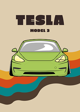 Tesla Model 3 | RETRO ART