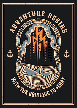 Courage to Float Paper Boat Art