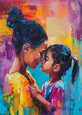 Mother and Daughter Embrace