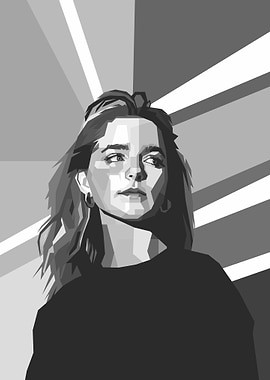 Woman in Black and White