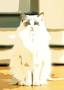 White Cat with Blue Eyes