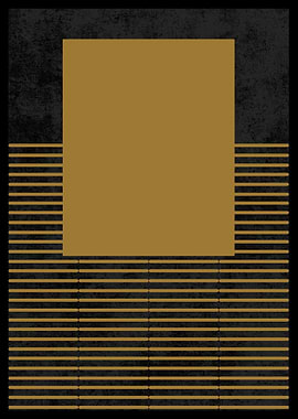 Gold and Black Abstract Art