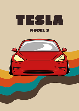 Tesla Model 3 | RETRO ART