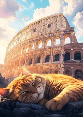 Cat Napping at Colosseum