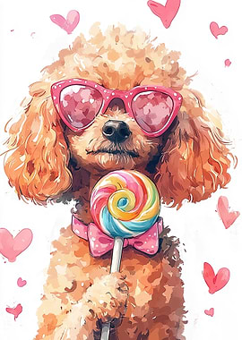Poodle with Lollipop