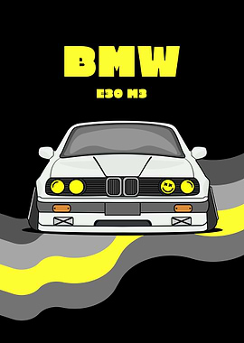 BMW E30 M3 Illustration | RETRO ART