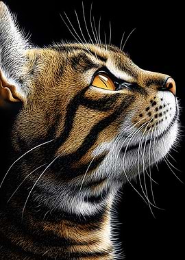 Close-up Bengal Cat Portrait Animal