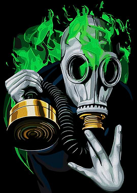Toxic Gas Mask: Neon Flames