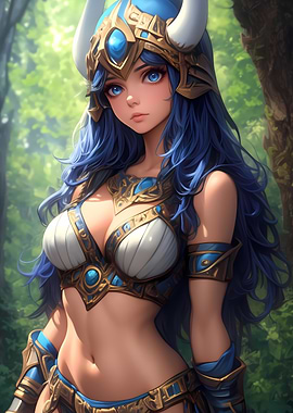 Anime Girl Warrior Woman Gaming