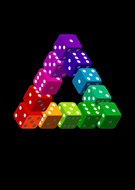 Optical Illusion Rainbow Dice Triangle