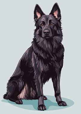 Black German Shepherd Poster