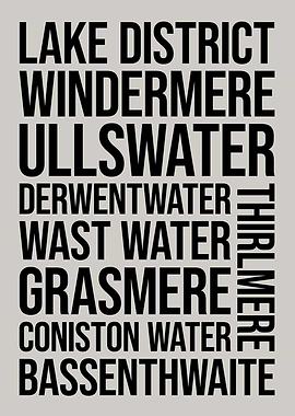 Lake District Typography Word Art