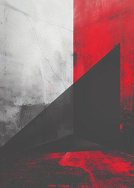 Red and Black Abstract Wall