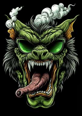 Green Dragon with Sunglasses