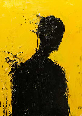 Black Figure on Yellow