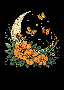 Moon & Flowers