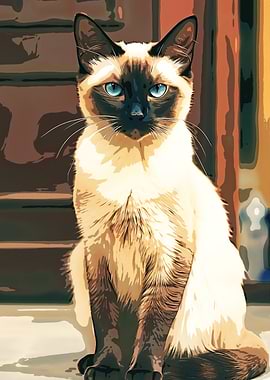Siamese Cat Portrait