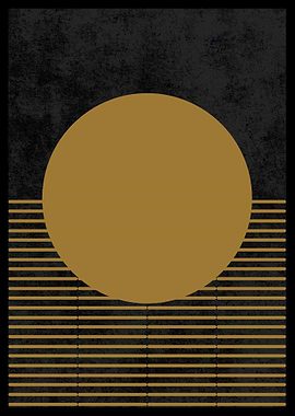 Gold Sun Minimalist Art