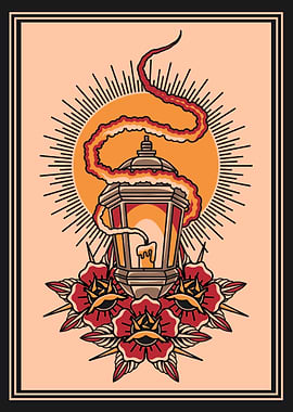 Lantern Vintage Art Illustration