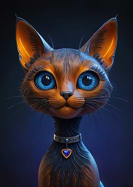 Lovely cat with blue eyes