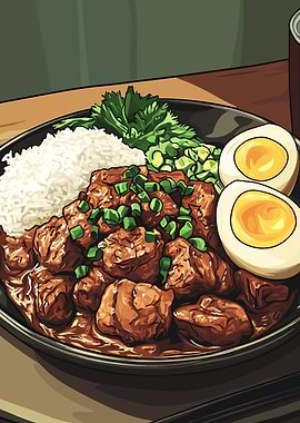 Beef Stew with Rice and Eggs