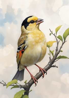 Morning Goldfinch Portrait