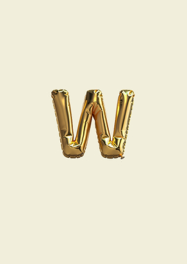 W Gold Balloon Letter