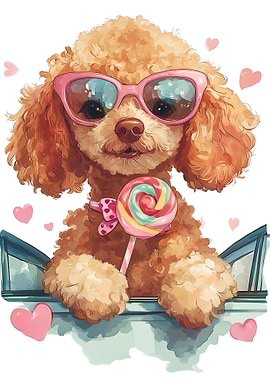 Poodle with Lollipop