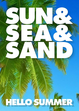 Beach Palm Tree Summer Poster