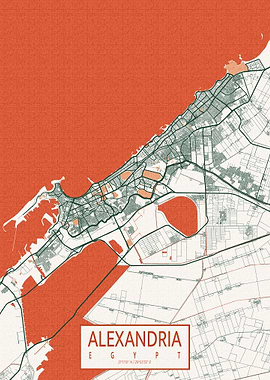 Alexandria Map Egypt Bohemian