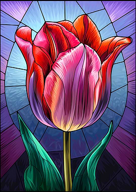 Elegant Tulip in Artistic Glass