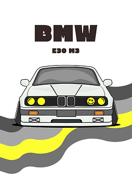 BMW E30 M3 Illustration | RETRO ART