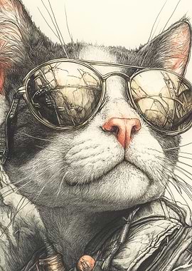 Cool Cat in Sunglasses