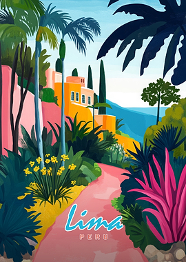 Lima, Peru Travel Poster