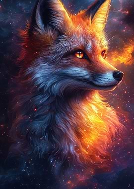 Fiery Fox in Space