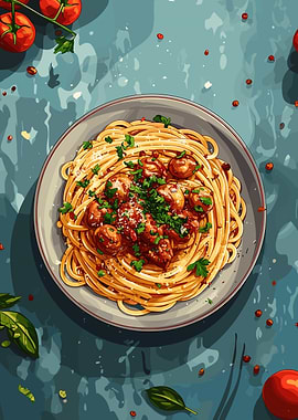 Spaghetti with Mushroom Sauce