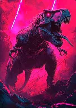 T-Rex Neon Art