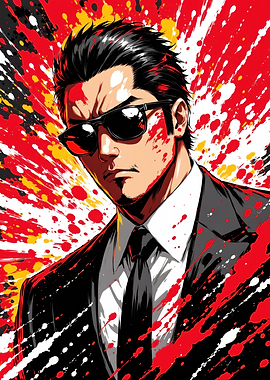 Anime Yakuza Man in Suit