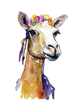 Camel with Flower Crown