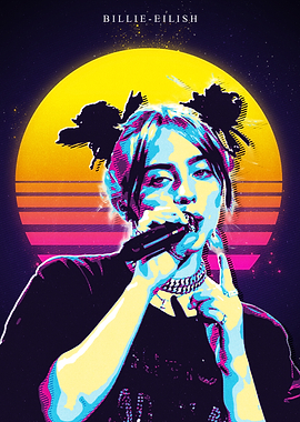 Billie Eilish Retro Art