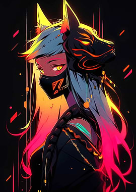 Cyberpunk Fox Girl