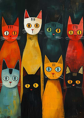 Colorful Cat Portrait