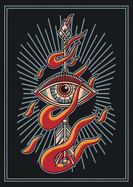 All-Seeing Eye & Arrow vintage art